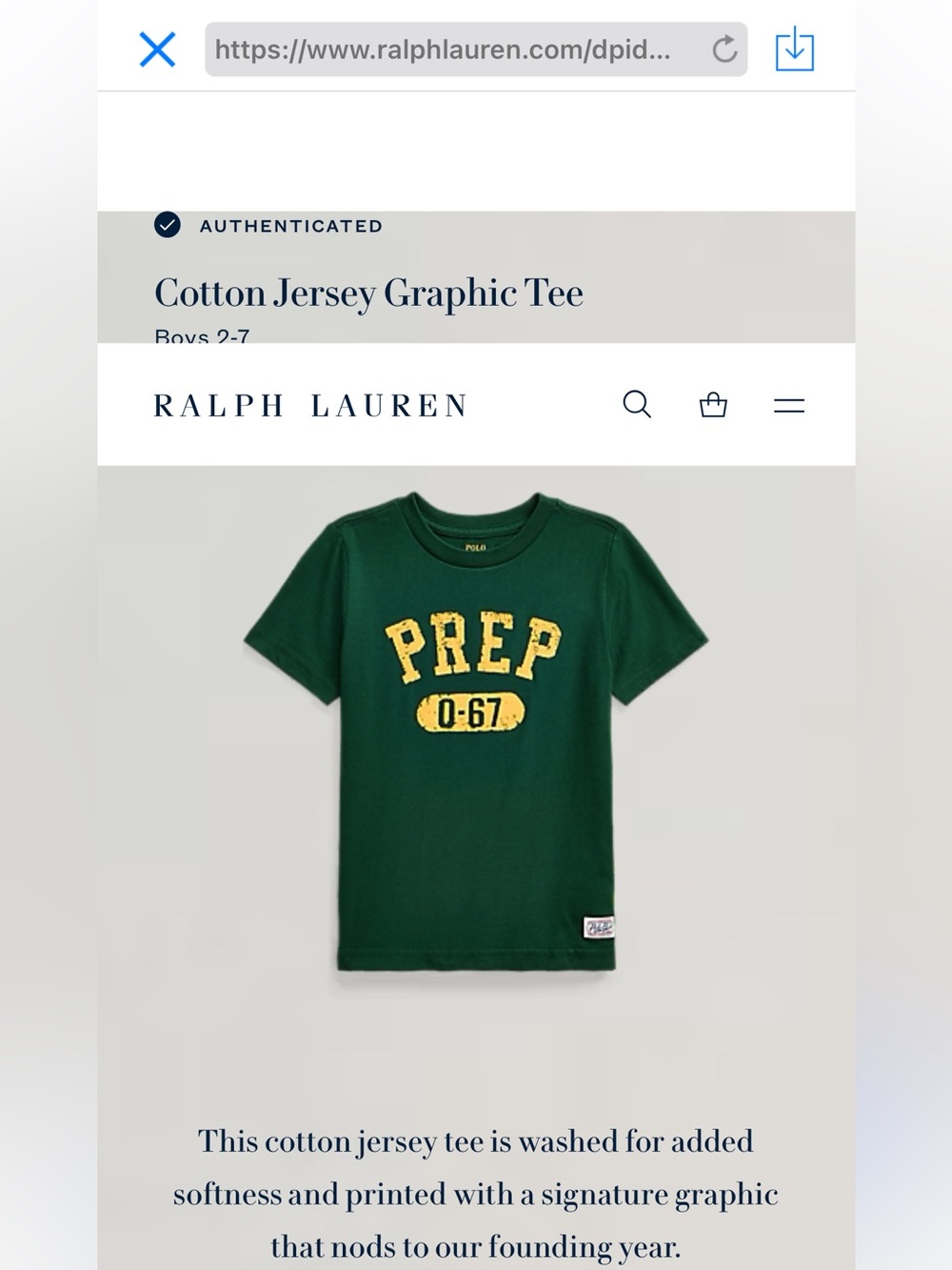 Polo by Ralph Lauren Green Short-Sleeve Graphic Tee with Yellow Logo